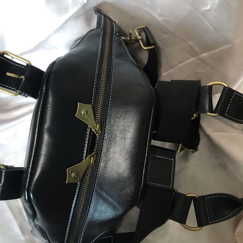 Vivienne Westwood Black Vegan Leather Handbag shoulder bag - Picture 12 of 13